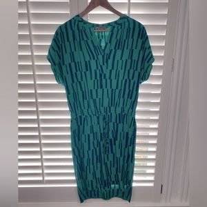 Vince Green Abstract Silk Dress